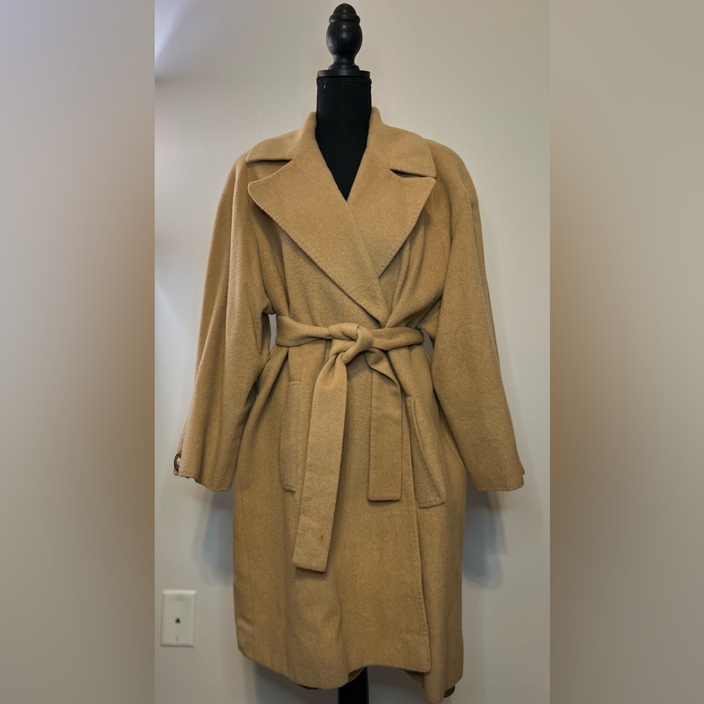 100% Camel Hair trench style coat